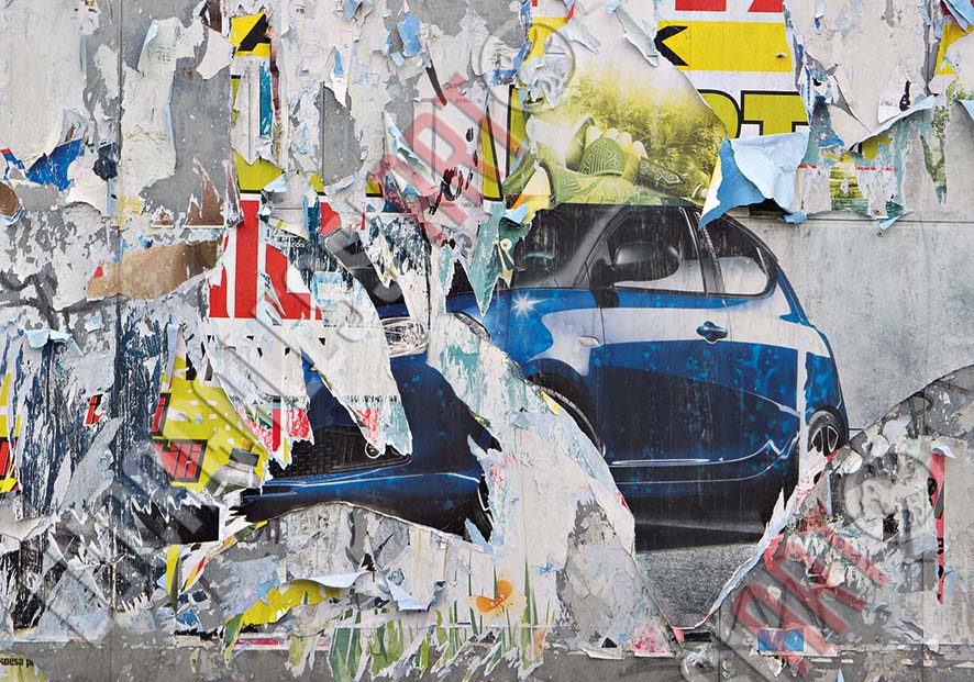Luca Galessi - Arte strappata - Auto blu